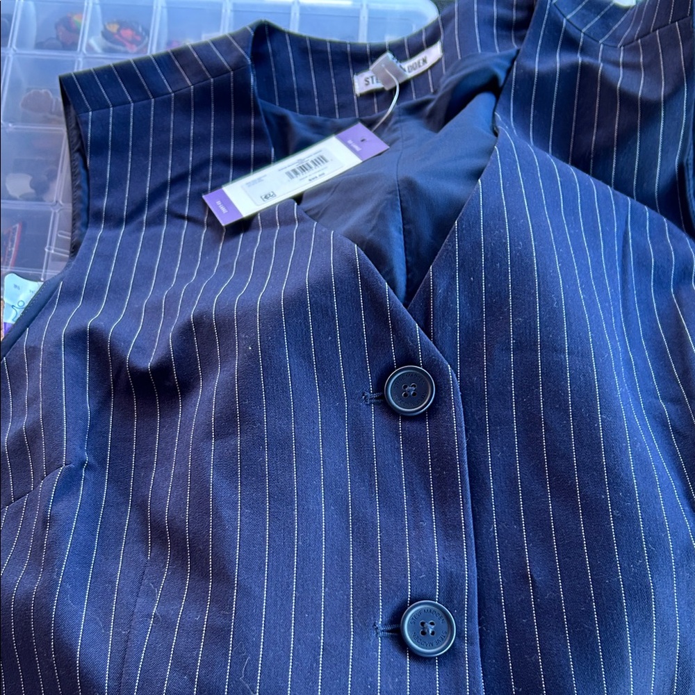 Striped Navy Blue Vest